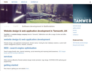 Uttoxeter Staffordshire web design company TamWeb